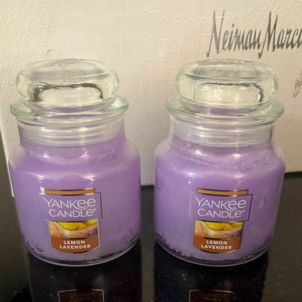 2 Yankee Candles Lemon Lavender Scented Small Jars 3.7 oz Each